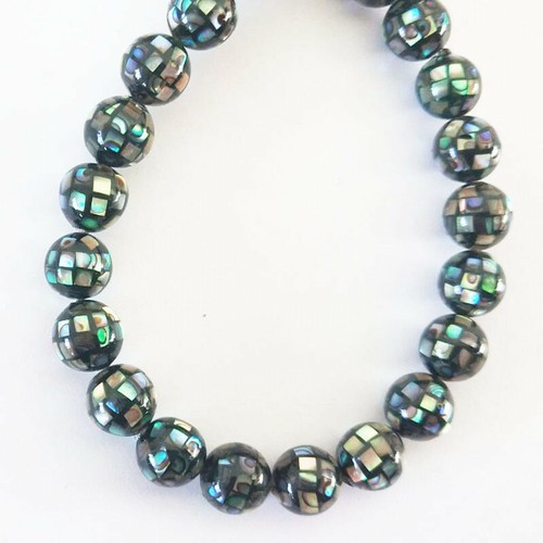 Natural 8mm round - 8mm, abalone